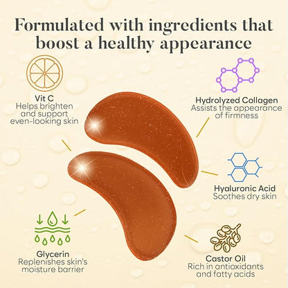 Vitamin C Under Eye Patches (30 Pairs), Under Eye Mask for Puffy Eyes, Appearance of Dark Circles, Smoothing & Hydration, Self Care & Skincare Gifts for Women, Patch Yeux