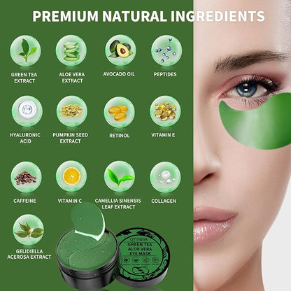 Under Eye Patches 70PCS, Green Tea Eye Patches for Puffy Eyes Treatment, Under Eye Masks for Dark Circles and Puffiness, Non-Irritating Eye Mask Skincare, Eye Gel Pads, Eyes Bags Treatment