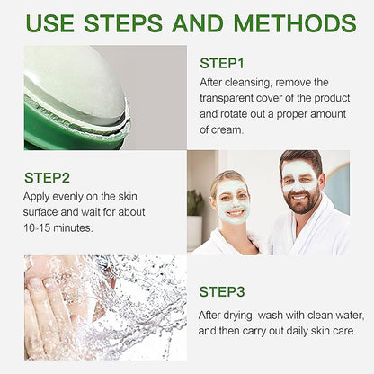 Green Tea Purifying Clay Face Mask, Blackhead Remover With Green Tea Extract, Face Moisturizing，Deep Pore Cleansing for All Skin Types of Men And Women (1 PCS)
