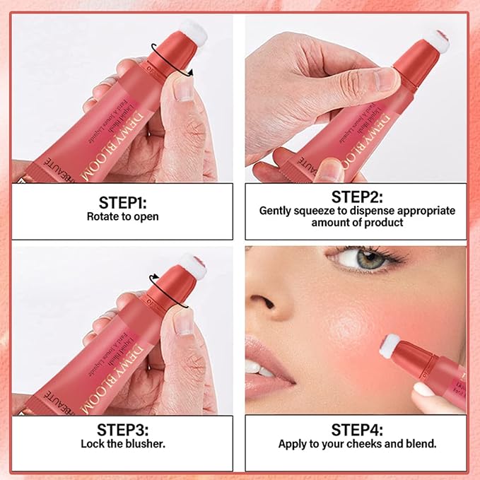 CAHIUYOA Blush Wand Liquid Cream Blush Makeup Stick Dark Rose