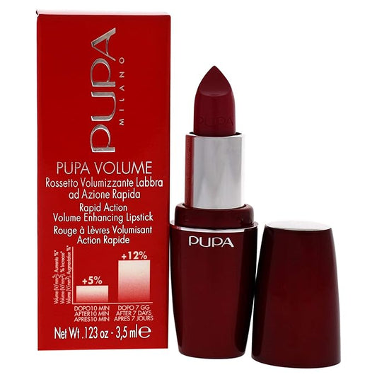 Pupa Milano Volume - Plumping, Hydrating, Cream Formula Lipsticks - Lasting Color That Stays On Lips All Day Long - Lustrous, Flattering Shades For All Complexions - 305 Pop Fuchsia - 0.123 Oz