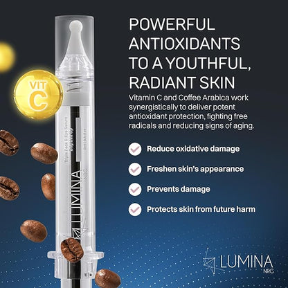 Triple Face & Caffeine Eye Serum - Firming & Smoothing with Vitamin C & Coffee Arabica - Lift & Minimize Fine Lines & Wrinkles for Radiant Skin
