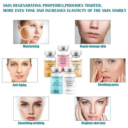 BB Facial Glow Starter Kit Hydration Serum Skincare Mix 0.27 oz Hydration Ampulle und Essence Foundation 10 vialsFacial Serum Skin Therapy Kit
