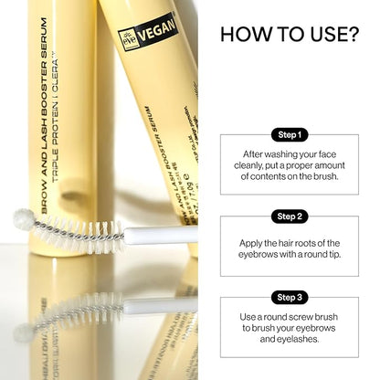 ENTROPY MAKEUP Brow & Lash Enhance Boost Serum - Eyelash Growth Serum for Fuller Lashes & Brows, Biotin & Madecassoside Nourishment, Visible Results in 14 Days, Vegan & Cruelty-Free, #Clear, 0.63 Oz