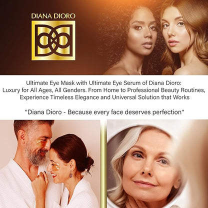 24K ULTIMATE Eye Care Set - Luxurious Anti-Aging Masks & Serum - Effective Under Eye Treatment for Puffiness, Dark Circles, Wrinkles