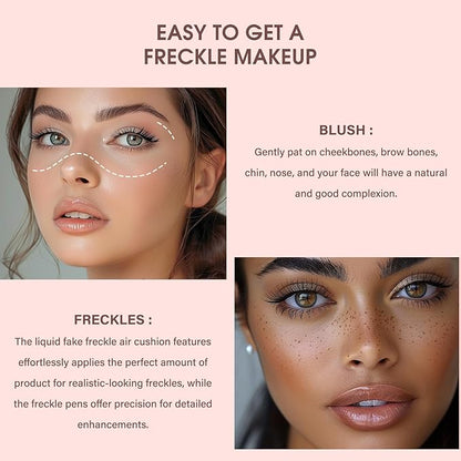 Natural Freckle Blush Makeup Kit- Liquid Fake Freckle for Cheek