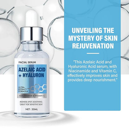 Azelaic Acid for Face, Azelaic Acid Serum for Sensitive Skin, Facial Skin Care Serum Reduces Redness, Balances Tone and Moisturizes Deeply, 30ml