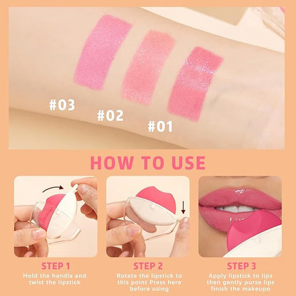 Color Changing Lazy Lipstick, Magic Blush Tinted Lip Balm, PH Temperature Changing Multi-Use Lips and Cheek Jelly Tint Makeup, Hydrating Long Lasting Labiales Magicos Lipstick for Women #3