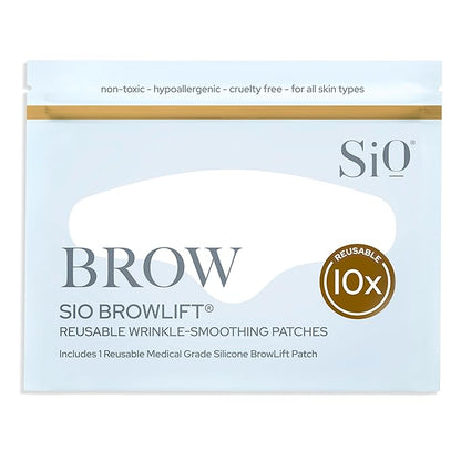 SiO Beauty BrowLift - Wrinkle-Smoothing, Medical-Grade Silicone Patches for Fine Lines on Forehead - Reusable Up to 10x - Cruelty-Free & Environmentally-Friendly Hydrating Beauty Patches - 1 Patch
