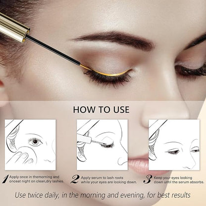 Eyelash Growth Serum – 15 Plant Extracts for Longer Lashes, Natural Beauty Enhancement,eyelash serum growth (Purple-Gold)
