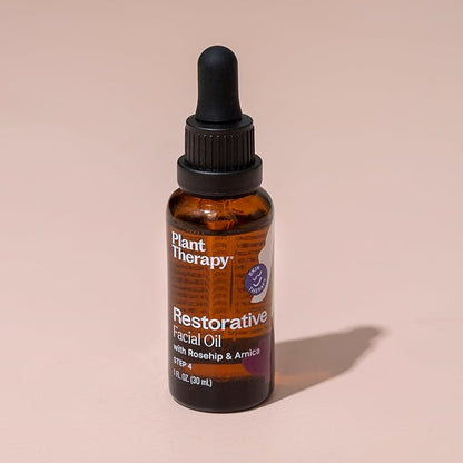Plant Therapy Restorative Facial Oil with Rosehip & Arnica 1 oz Natural Ingredients, Restore & Protect Skin, Antioxidants and Fatty Acids, Deeply Nourish Skin