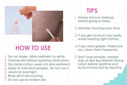 Bye Bye Blemish Acne Drying Lotion, Reduce Pimples Overnight, On-the-Spot Pimple Treatment, Beauty Skincare Essential - 1oz. (3 Pack)