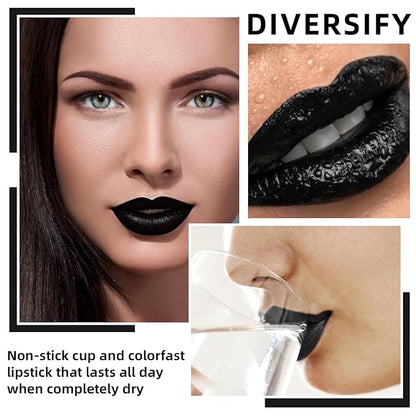 3 Colors Dark Black Green Brown Lipstick Green