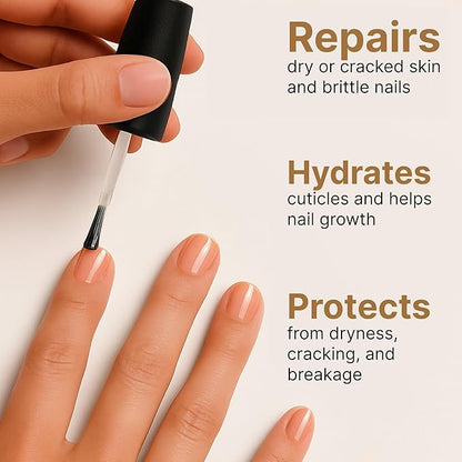 C CARE Cuticle Oil For Nails - Milk and Honey Nail Oil - Repairs Moisturizes and Strengthens Nails and Cuticles Overnight - Dropper & Brush included - Large 2.5 oz bottle