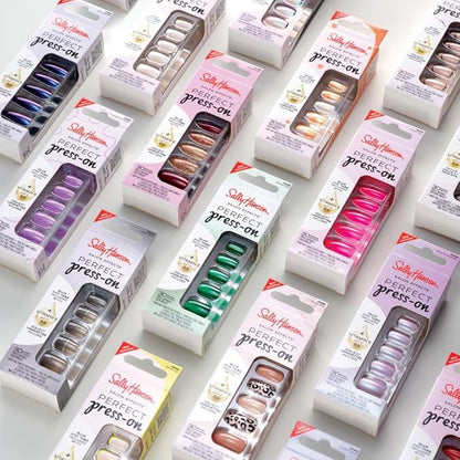 Sally Hansen Instant Cuticle Remover and Salon Effects Perfect Press-On Nails in 30 Designs with Nail Glue