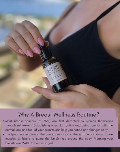 Brea's Breast Wellness Serum – Botanical Essential Oil Blend with Frankincense, Geranium, Evening Primrose & Jojoba for Soothing Massage & Skin Hydration – 1 fl oz