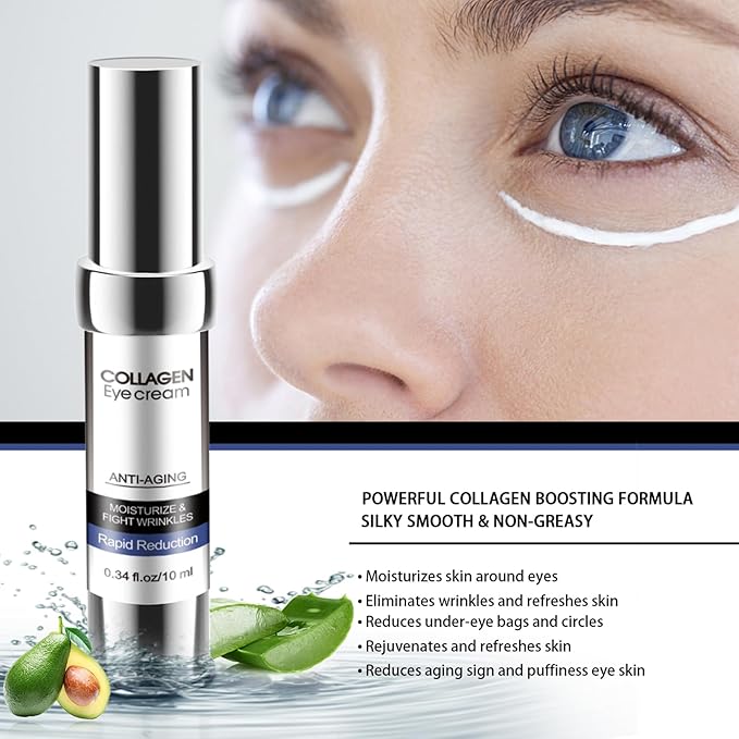 Eye Cream, Collagen Eye Stick,Under Eye Cream Anti Aging, Moisturizing Eye Balm Reduces Wrinkles Fine Lines Dark Circles, Puffiness Bags, Skin Firming, Under and Around Eyes Women Men