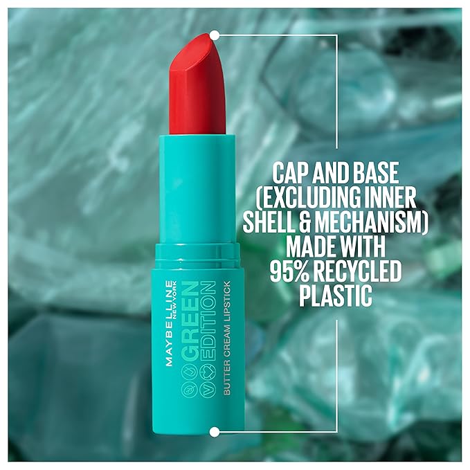 Maybelline Green Edition Butter Cream High-Pigment Bullet Lipstick, Forest, Plum Brown, 0.12 oz