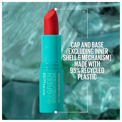Maybelline Green Edition Butter Cream High-Pigment Bullet Lipstick, Forest, Plum Brown, 0.12 oz