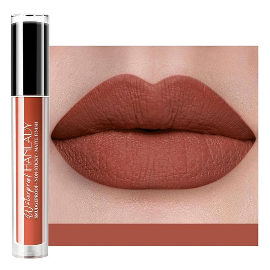 Brown Lipstick Matte, Nude Liquid Lipstick Long Lasting Long