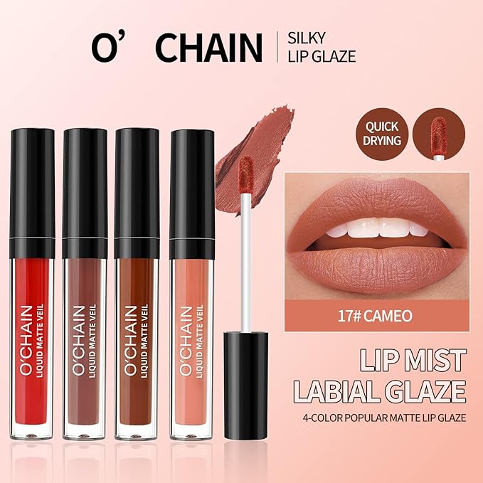 Matte Lipstick & Matte Liquid Lipstick & Lip Liner Makeup Set, All in One Lips Makeup Kits Long-Lasting Wear Non-Stick Cup Not Fade Waterproof Lip Make Up Gift Set (02)