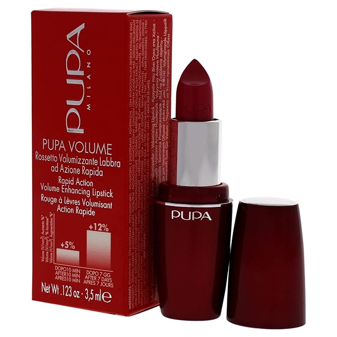 Pupa Milano Volume - Plumping, Hydrating, Cream Formula Lipsticks - Lasting Color That Stays On Lips All Day Long - Lustrous, Flattering Shades For All Complexions - 305 Pop Fuchsia - 0.123 Oz