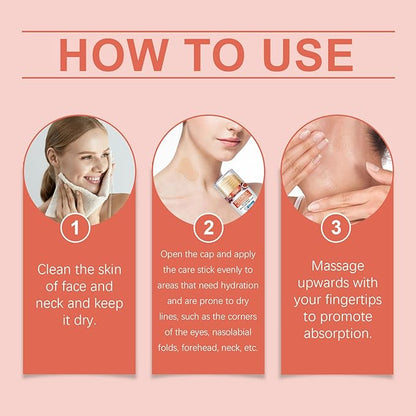 Retinol & Collagen Neck Facial Care Stick, Anti Aging Neck and Décolleté Firming Cream - Tighten and Hydrate Skin Day & Night Neck Tightening Cream Firm Repair Sagging Rejuvenates Skin