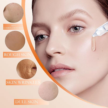 Vitamin C Serum for Face with Hyaluronic Acid – 1.5ml x 60PCS, Brightening Hydrating Facial Serum, Travel Size Skincare for Glowing Skin(3.04 Fl Oz (Pack of 2))