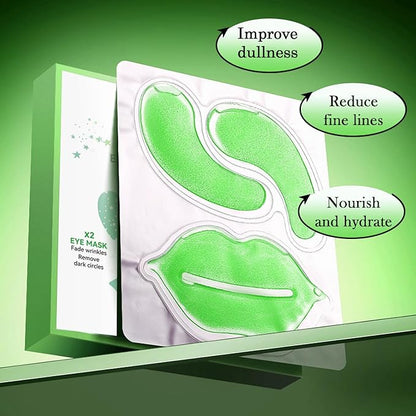 20 Pair Rose + 10 Pair Aloe Vera Under Eye Mask & Lip Mask Skincare Set, Lip Patches & Under Eye Patches for Puffy Eyes, Dark Circles, Dry Lips Lines, Moisturizing for Women & Men Skincare
