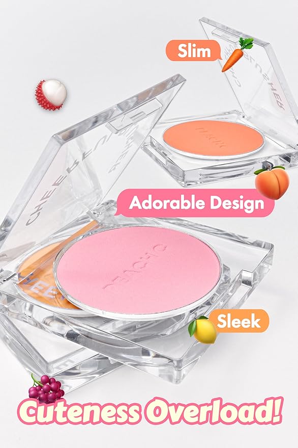 Cheerful Blusher | Pure Pink Blush for Cheeks (01 Lycheeful) 14 Oz