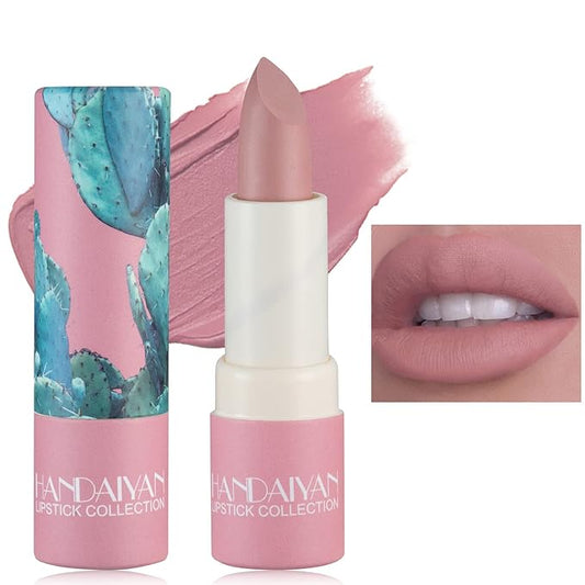 Matte Nude Lipstick,Silky Velvet Nude Paper Tube Lipsticks Gloss,Waterproof