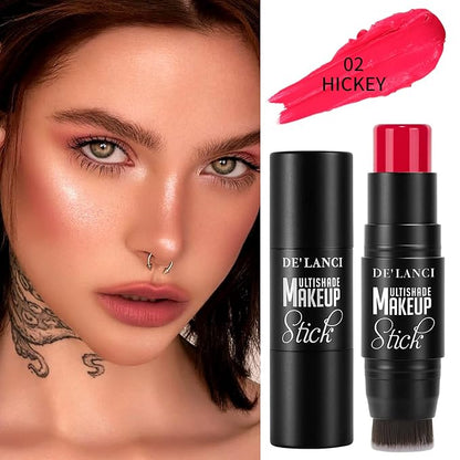 Creamy Blush Stick With Brush for Mature Skin/Lip/Eyes,Lightweight