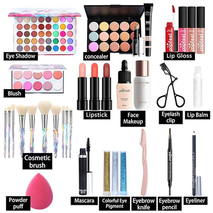 All-in-One Makeup Gift Set Travel Makeup Kit Complete