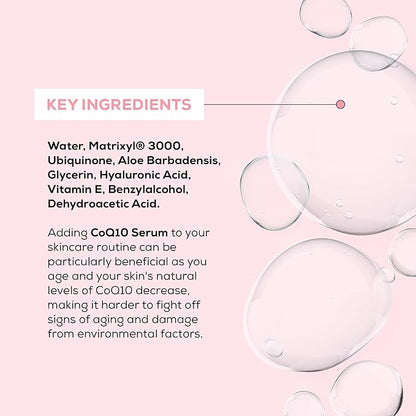 Cosmedica Skincare Coenzyme Q10 Serum 1oz - Wrinkle Reduction, Even Skin Tone, Hydrating & Firming - Cruelty-Free, Paraben-Free, Vegan, Antioxidant Rich Formula for Rejuvenated Complexion