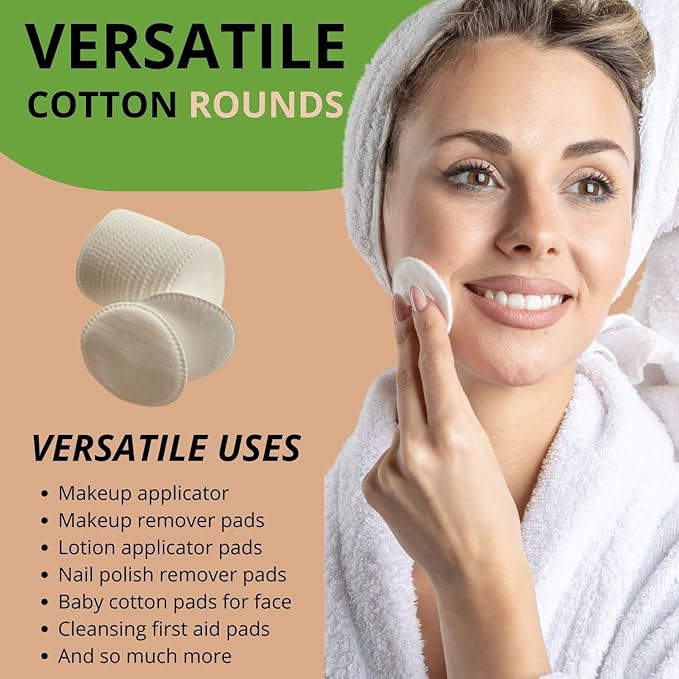 Cotton rounds makeup remover pads