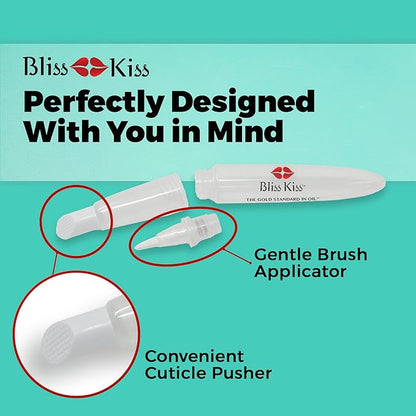 Bliss Kiss Refillable Squeeze Cuticle Oil Pen, Empty 3-Pack, Ideal for Nail Growth Oil and Nail Oil Application