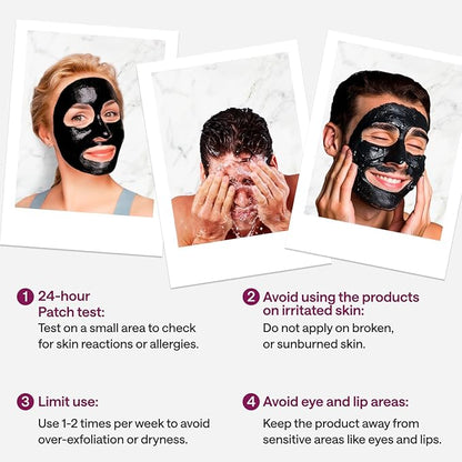Ultimate Charcoal Skincare Bundle - Korean Charcoal Face Scrub & Peel Off Mask for Women & Men - 14 Exfoliating Scrubs & 1 Face Peel Mask for Blackheads & Pores
