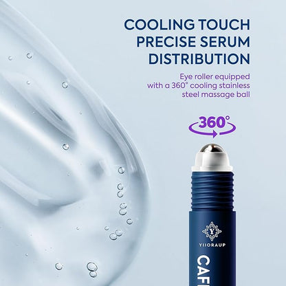 Eye Roller for Bags for Men: Men’s Caffeine Under Eye Cream for Puffy Eyes and Dark Circles Treatment – Cooling Stick Depuffer for Puffiness Reducer 0.45 fl. Oz.