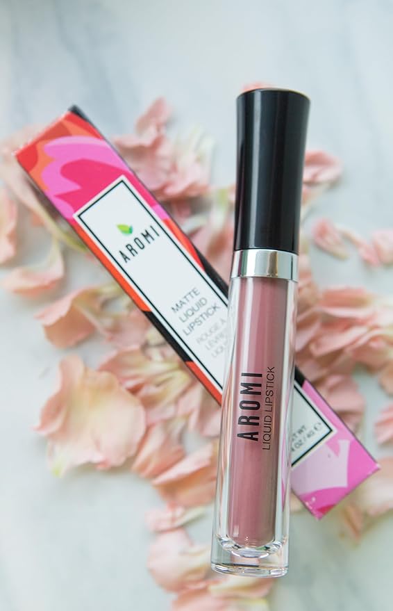 Aromi Pink Nude Matte Liquid Lipstick, Blush Beige Lip Color, Long-lasting Lipstick, Vegan, Cruelty-free, All Day Wear, Handmade (Toasted Almond)
