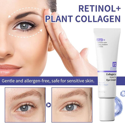 Retinol Under Eye Cream for Dark Circles and Under Eye Puffiness, Eye Repair Cream, 2 PCS Anti-Aging Hyaluronic Acid, Collagen Reduce Wrinkles Eye Cream, Lift, Firm Eyes Skin