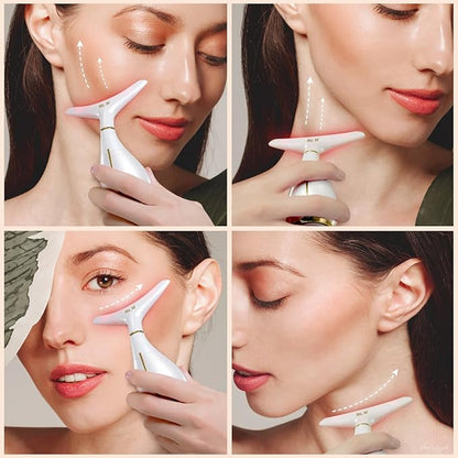 Ms.W Red Light Facial Massager, Face Massager Tool for Skin Care with LED, Thermal, and Vibration,Tightenings and Rejuvenation for Face and Neck