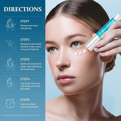 Retinol Under Eye Cream - Eye Cream for Eye Bags, Dark Circles, and Fade Wrinkles, Fine Lines Skin Care Treatment for Women and Men, 20ML blue