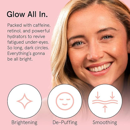 grace & stella Retinol & Caffeine Under Eye Cream Anti Aging - Travel Essentials - Hydrating Cream with Niacinamide, Peptides - Reduce Wrinkles, Crow's Feet, Puffiness - Vegan Skincare (0.5 floz/15ml)