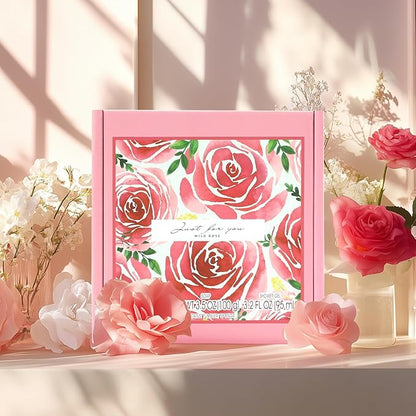 Skin Care Set Muse Lagoon Gift Baskets for Women 5 Pcs Rose Gifts for Her Includes Hand Cream Soap Sponge Shower Gel 355ml stainless steel tumbler, Christmas Gifts for Mom Sister