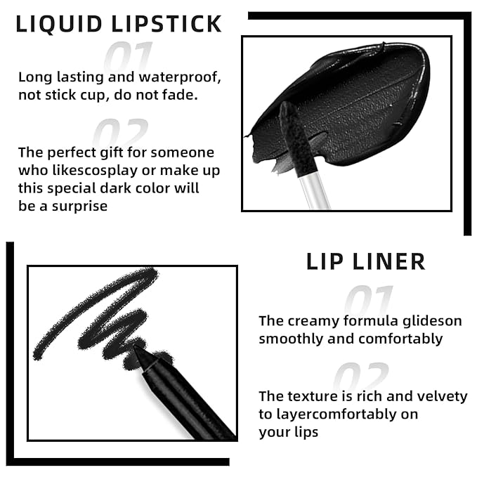 3 Colors Dark Black Green Brown Lipstick Green