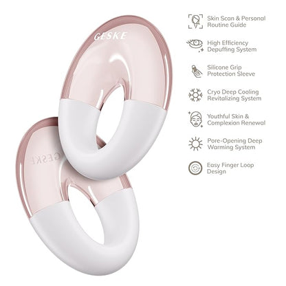SmartAppGuided™ Cool & Warm Eye Massager | 7 in 1 | Multifunctional Massager | Eyes & Face | Battery-free Cooling & Warming | Firms, Relaxes & De-Puffs Skin | Ring-shaped Design for Easy Grip