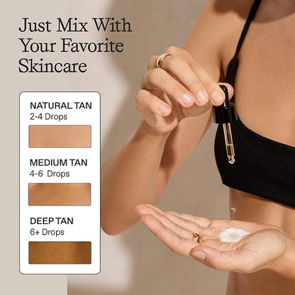 Sun Blush Glowing Self Tanning Drops Australian Made 1.0 fl.oz | Sun-Kissed, Natural Face & Body Gradual Self Tanner with Peptides | Fragrance Free| Everyday Humans
