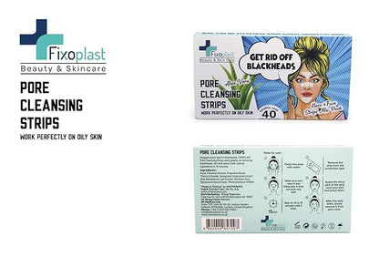 Nose Pore Strips with Aloe Vera, Blackhead Remover Strips, Beauty & Skincare, Cleansing, For All Skin Types, Dermatologically Tested, For Nose, Chin & T-zone, Pack of 40pcs,