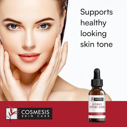 Ultimate Peptide Serum: Reduce Wrinkles & Renew Skin with Sea Fennel & Date Palm Extracts, Clinically Proven Growth Factors - Cosmesis