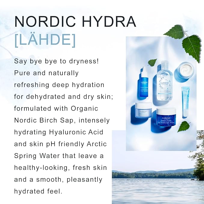 Lumene Purity Dew Drops Hydrating Eye Gel - Dark Circle Eye Cream with Hyaluronic Acid & Under Eye Serum + Puffy Eyes Treatment, 15ml